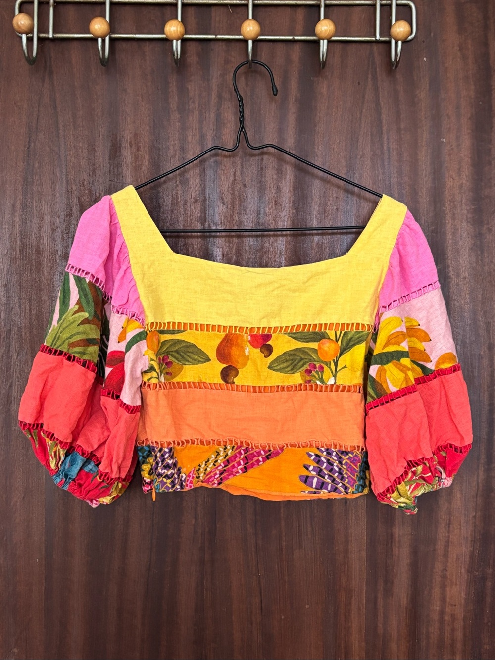 FARM Rio Patchwork Floral Cropped Top - Picture 2 of 7